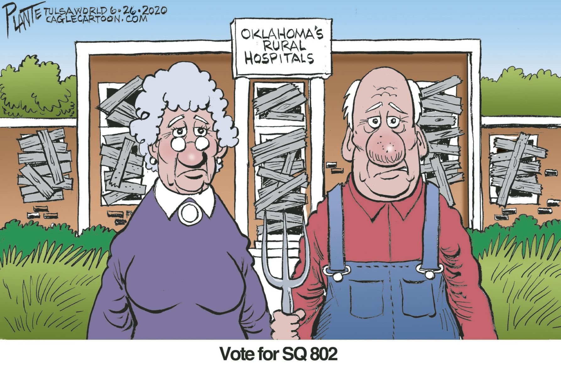 Bruce Plante cartoon: Vote for State Questions 802